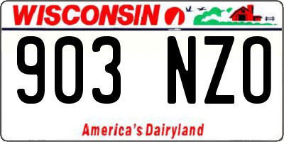 WI license plate 903NZO