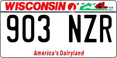 WI license plate 903NZR