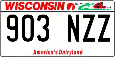 WI license plate 903NZZ