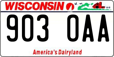 WI license plate 903OAA