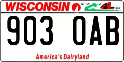 WI license plate 903OAB