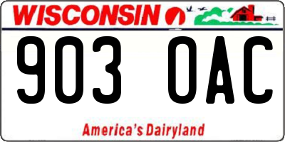 WI license plate 903OAC