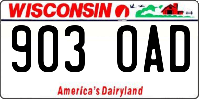 WI license plate 903OAD