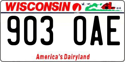 WI license plate 903OAE