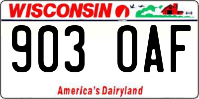 WI license plate 903OAF