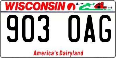 WI license plate 903OAG