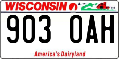 WI license plate 903OAH