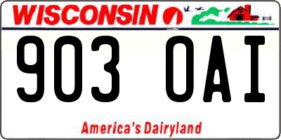 WI license plate 903OAI