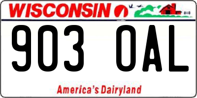 WI license plate 903OAL