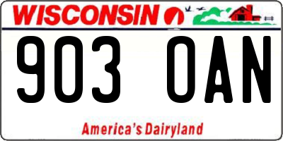 WI license plate 903OAN