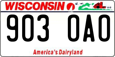 WI license plate 903OAO