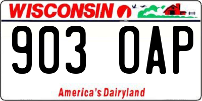 WI license plate 903OAP