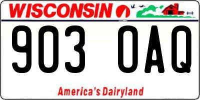 WI license plate 903OAQ
