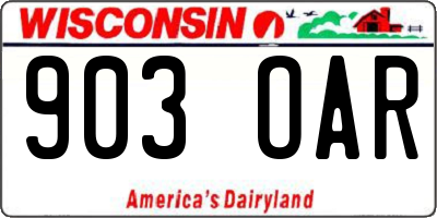 WI license plate 903OAR
