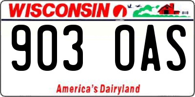 WI license plate 903OAS