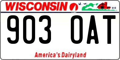 WI license plate 903OAT
