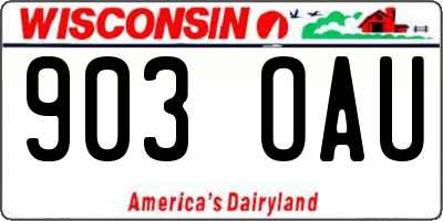 WI license plate 903OAU