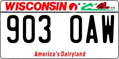 WI license plate 903OAW
