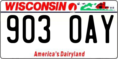 WI license plate 903OAY