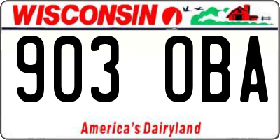 WI license plate 903OBA