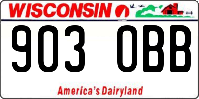 WI license plate 903OBB
