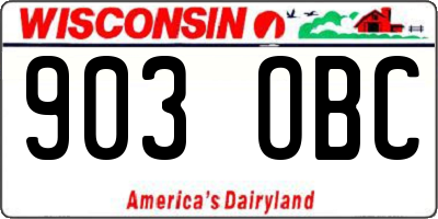 WI license plate 903OBC