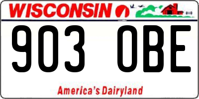 WI license plate 903OBE