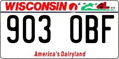 WI license plate 903OBF