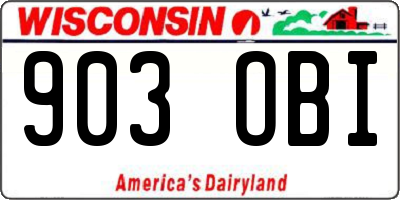 WI license plate 903OBI