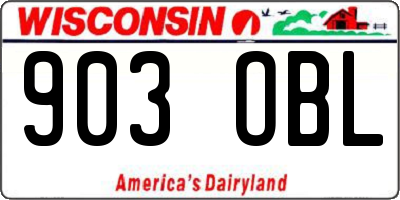 WI license plate 903OBL