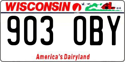 WI license plate 903OBY