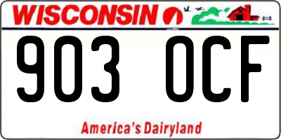 WI license plate 903OCF