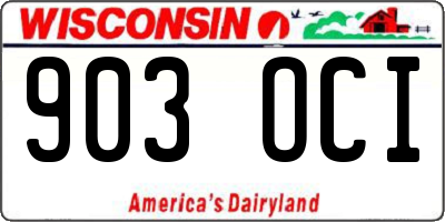 WI license plate 903OCI