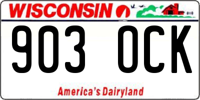 WI license plate 903OCK