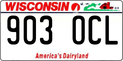 WI license plate 903OCL