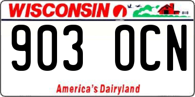 WI license plate 903OCN
