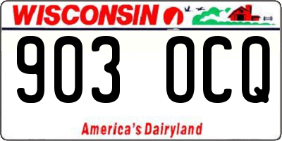 WI license plate 903OCQ