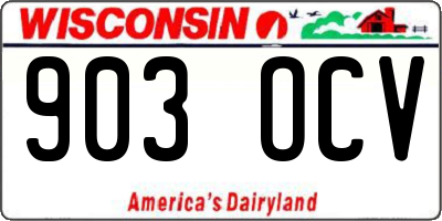 WI license plate 903OCV