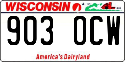 WI license plate 903OCW