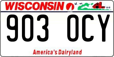 WI license plate 903OCY