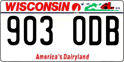 WI license plate 903ODB