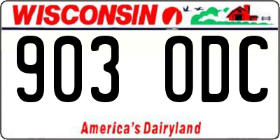WI license plate 903ODC