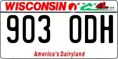 WI license plate 903ODH