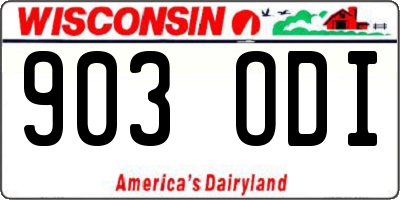WI license plate 903ODI