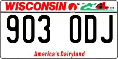 WI license plate 903ODJ