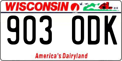 WI license plate 903ODK