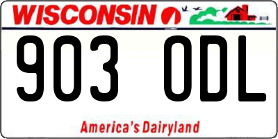 WI license plate 903ODL