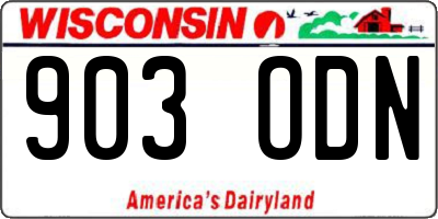 WI license plate 903ODN