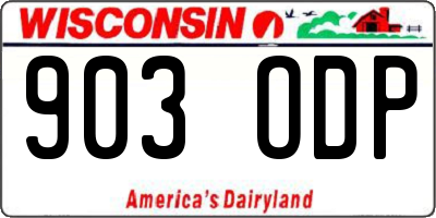 WI license plate 903ODP