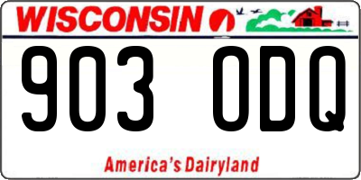 WI license plate 903ODQ